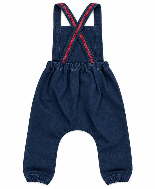 Red Denim Rompers
