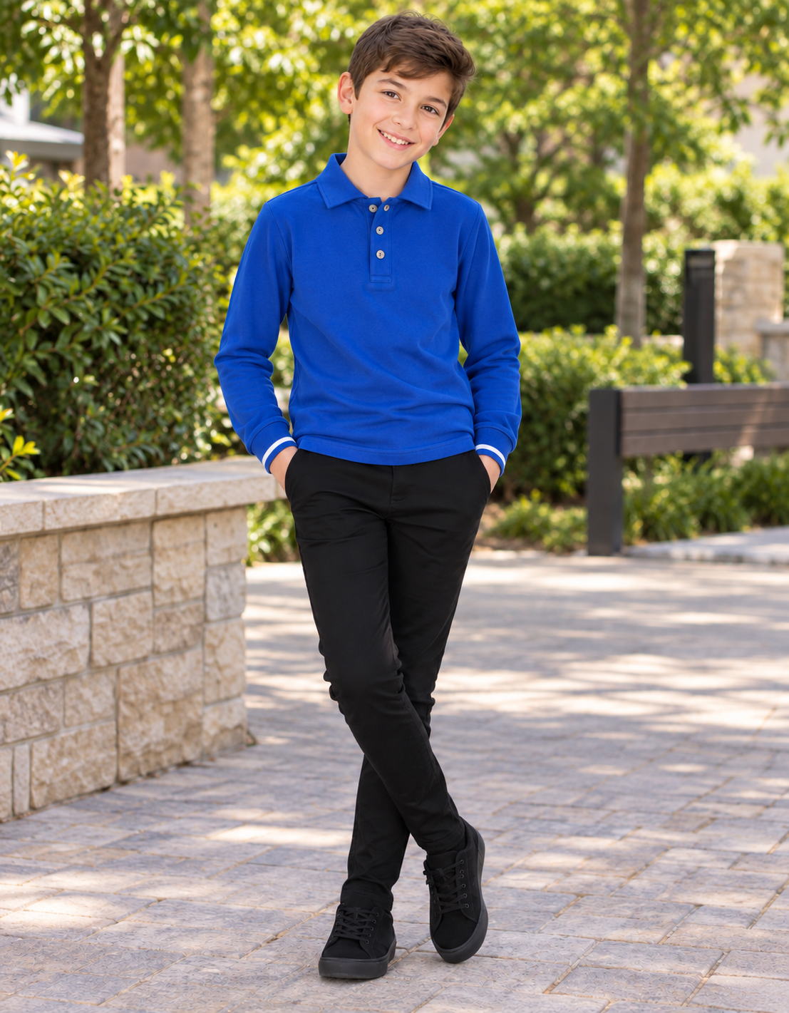 Minilli Boys Long Sleeve Polo Shirt