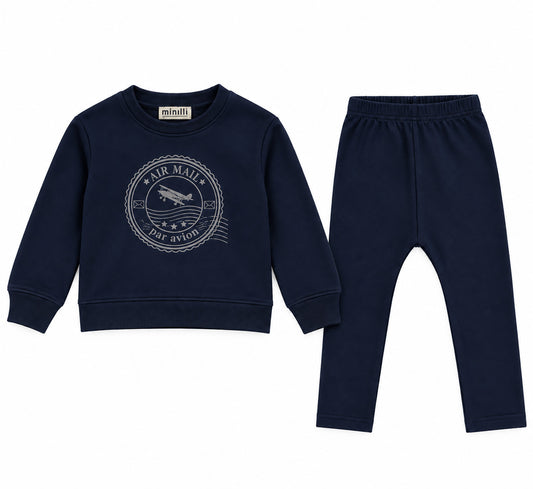 Boys Navy Sweatshirt Set