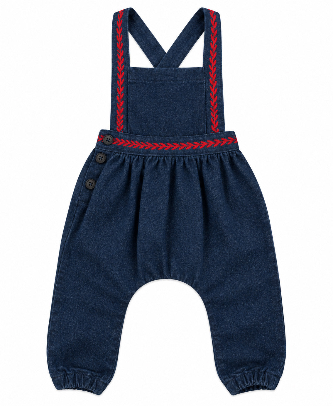 Red Denim Rompers