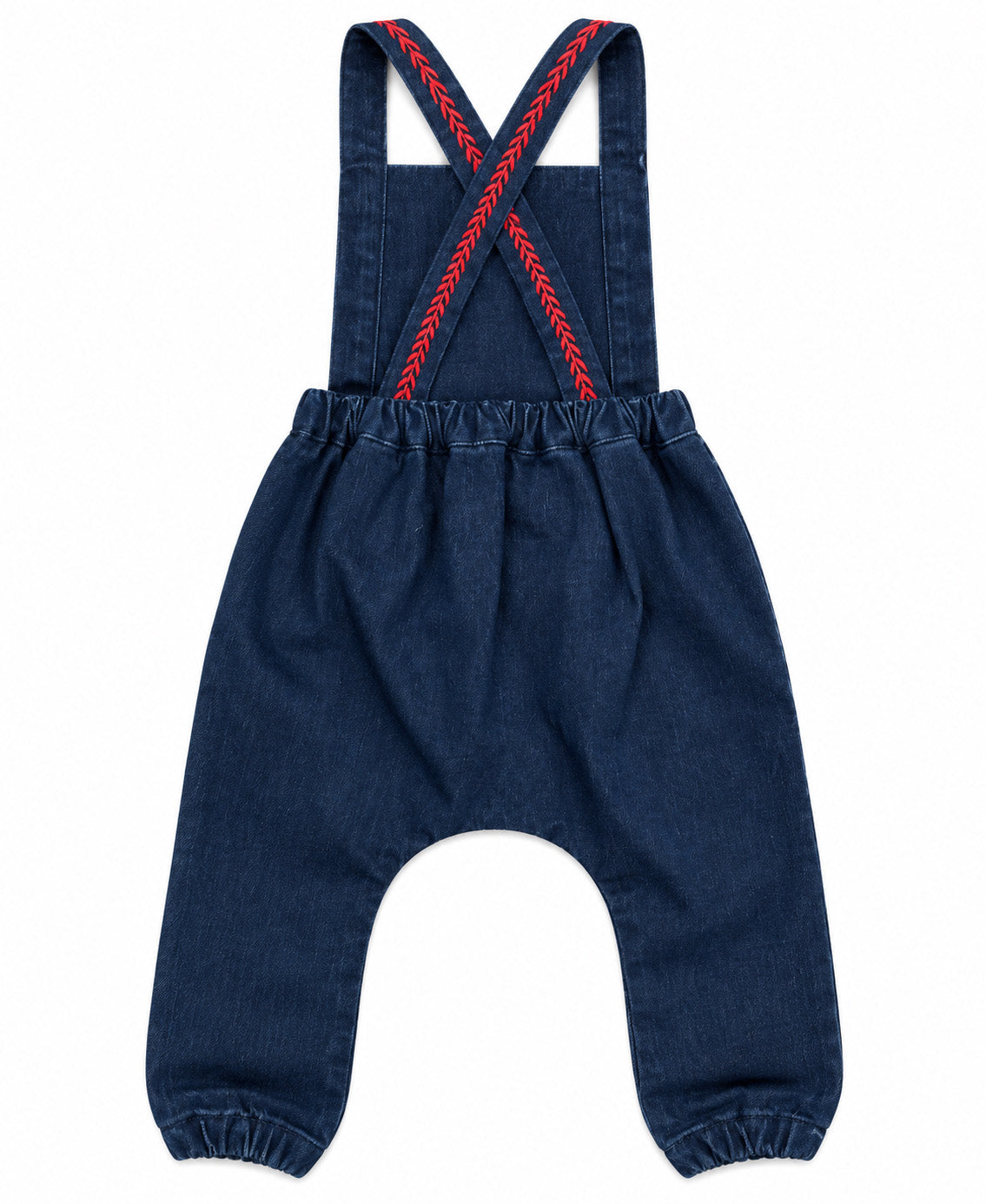 Red Denim Rompers