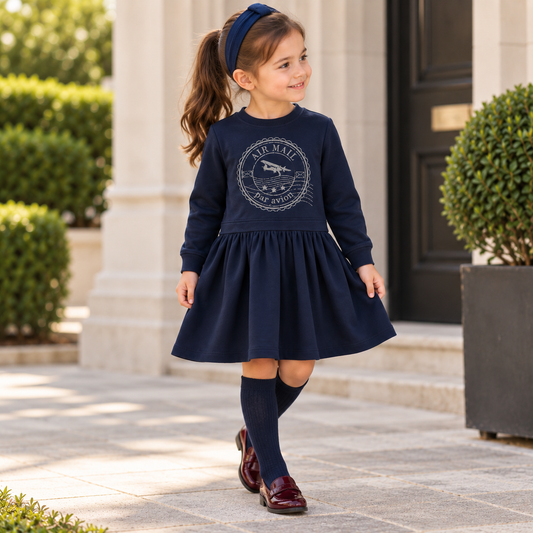 Girls Navy Sweatshirts Dress