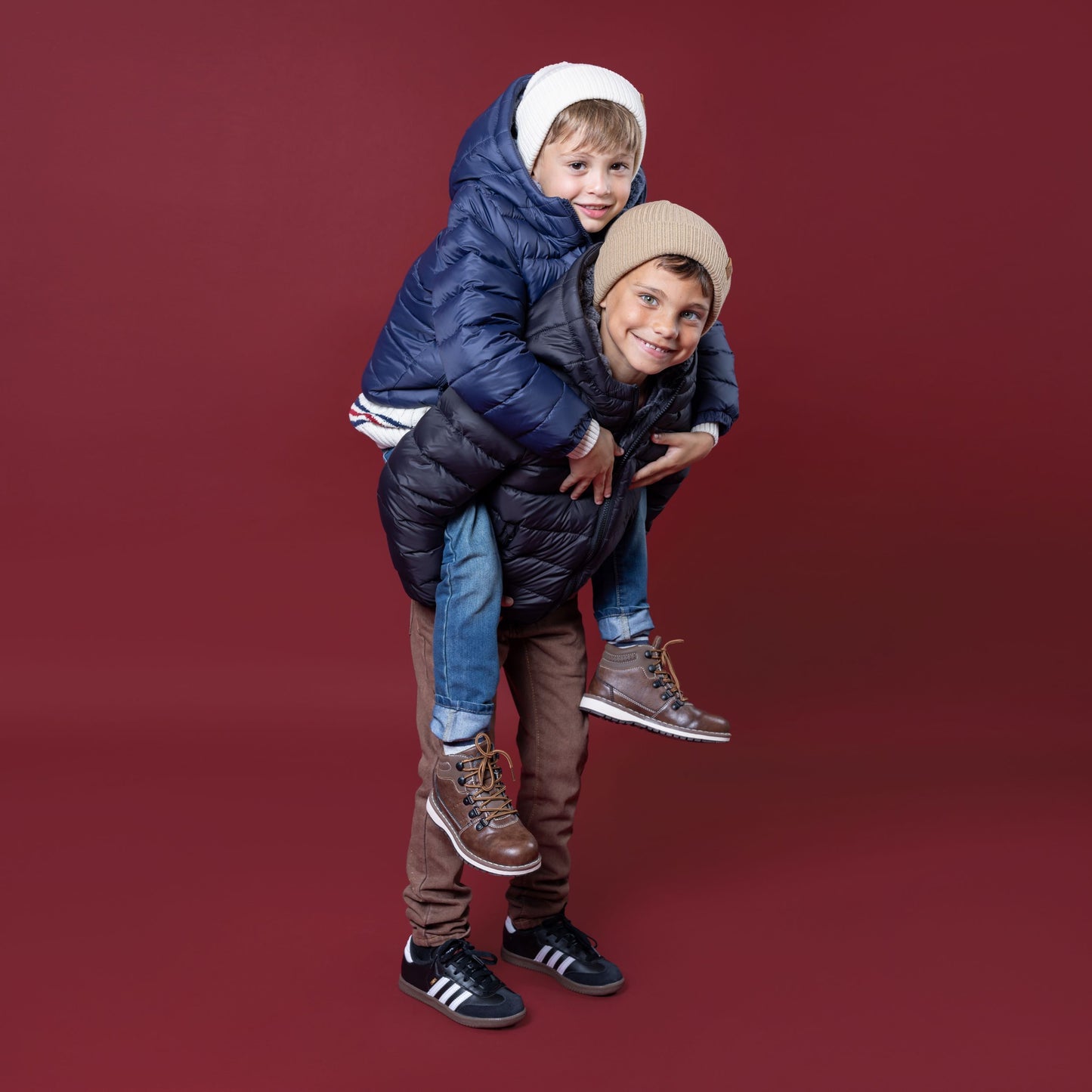 Boys Navy Basic Classic Puffer Coat