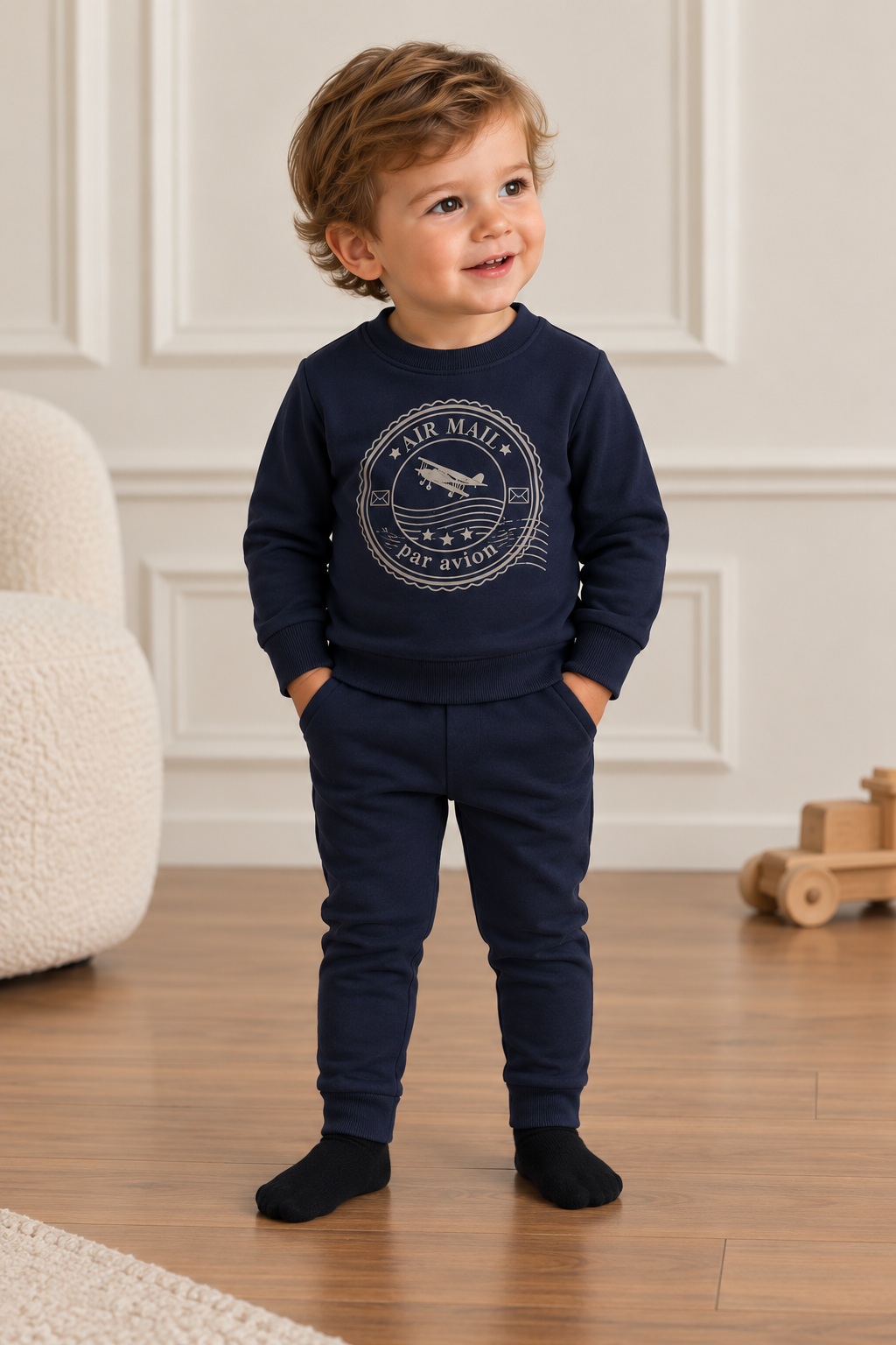 Boys Navy Sweatshirt Set