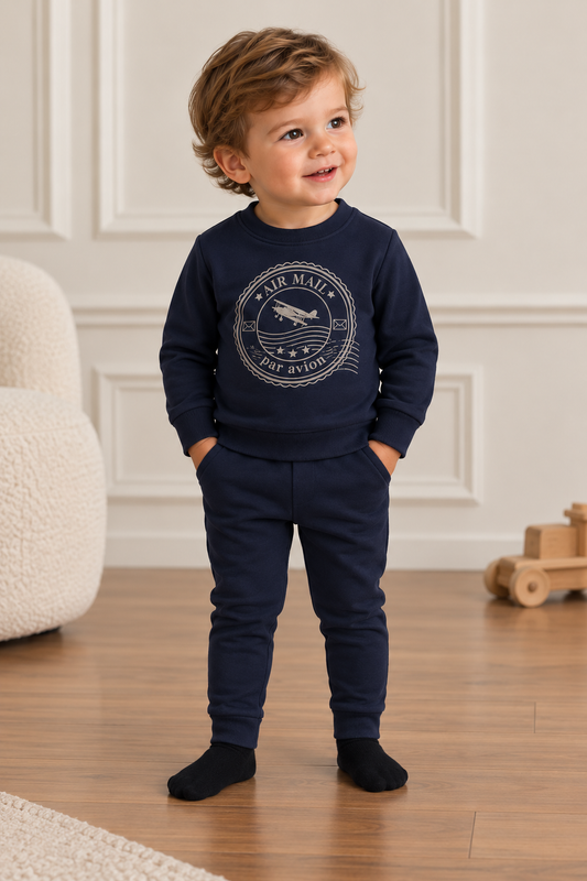 Boys Navy Sweatshirt Set