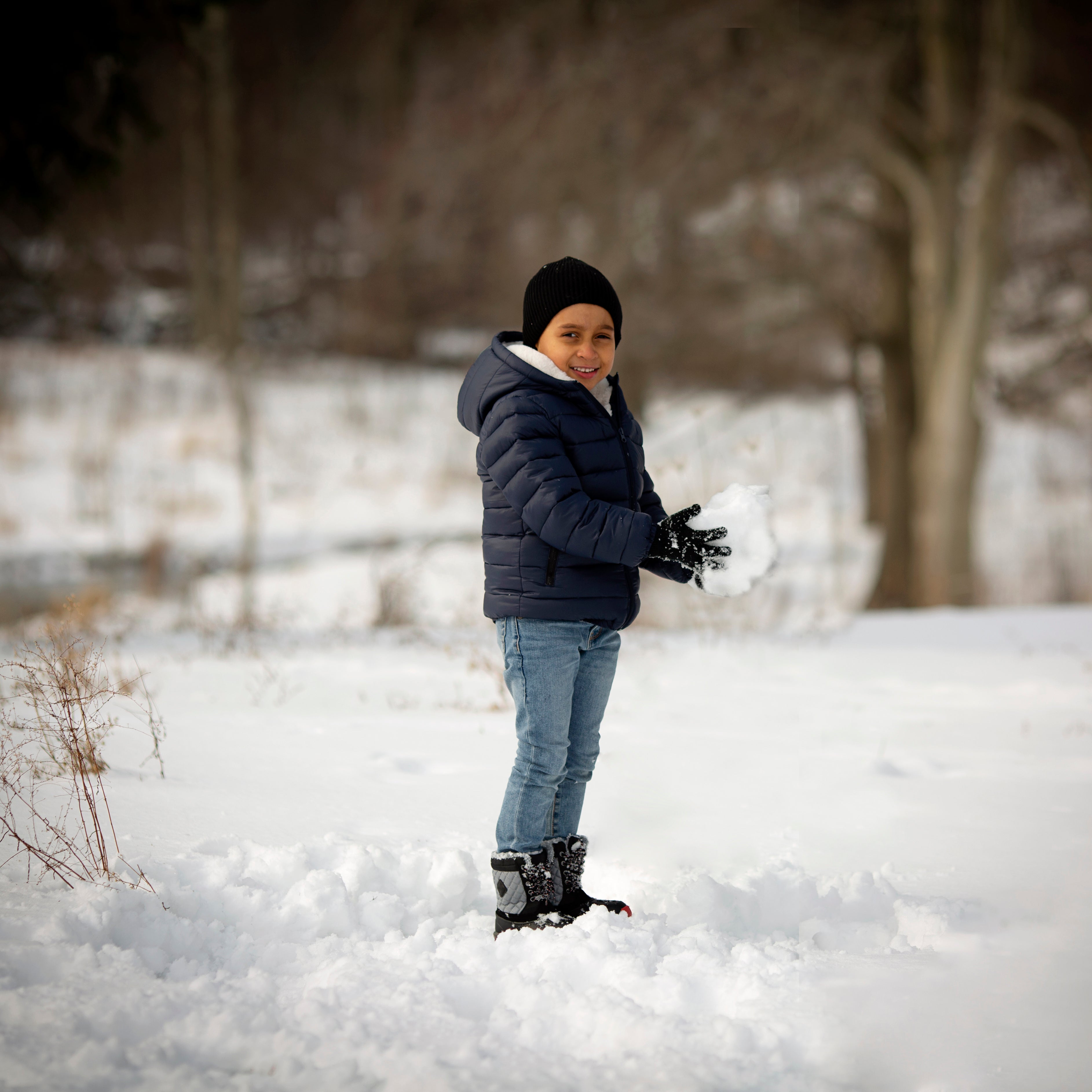 Boys Navy Basic Classic Puffer Coat Minilli