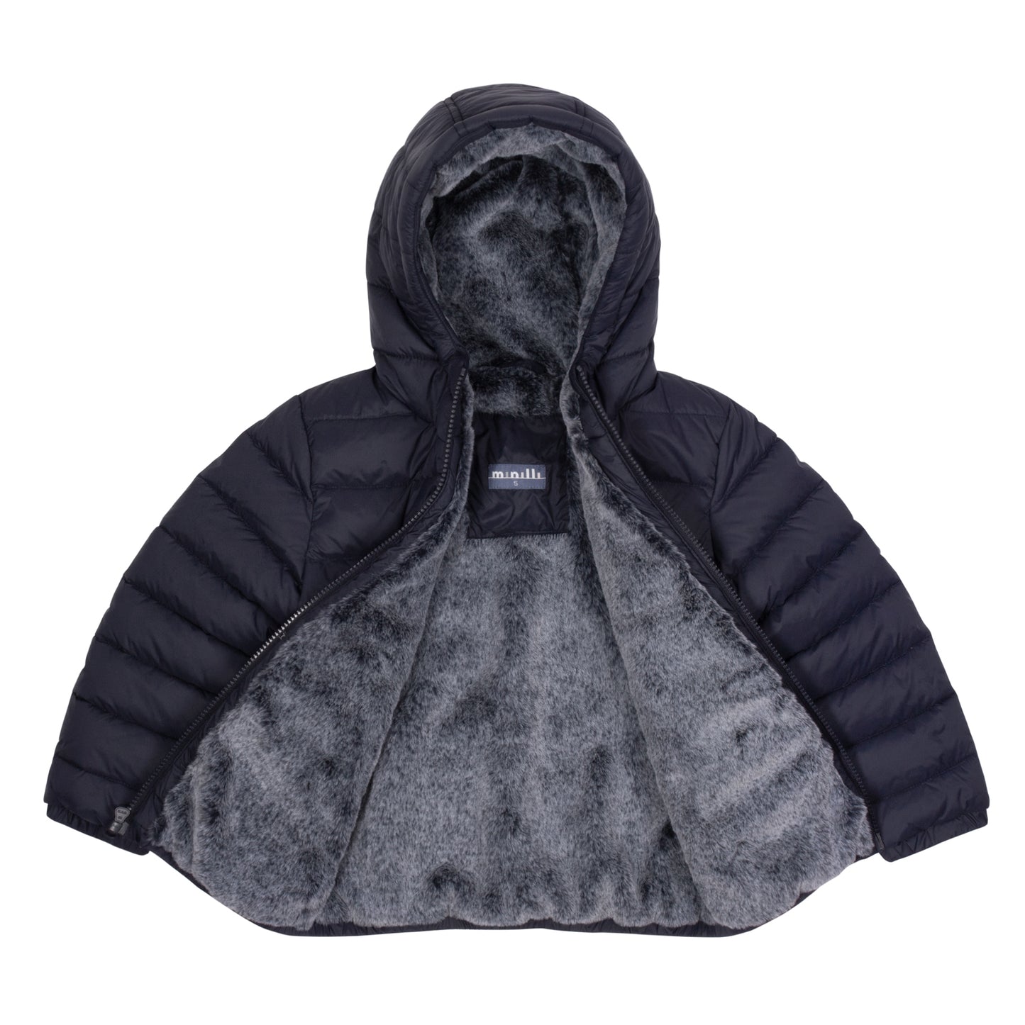 Boys Navy Basic Classic Puffer Coat